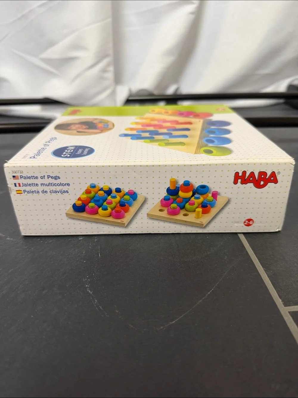 HABA Rainbow Whirls Wooden Sorting & Stacking Rings Shape Sorter